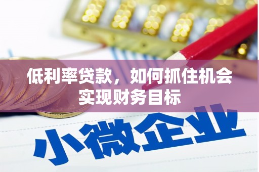 镇赉低利率贷款，如何抓住机会实现财务目标