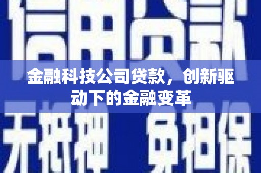 镇赉金融科技公司贷款，创新驱动下的金融变革