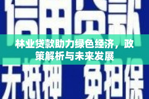 镇赉林业贷款助力绿色经济，政策解析与未来发展