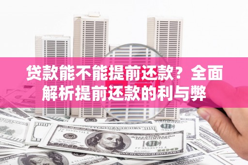 镇赉贷款能不能提前还款？全面解析提前还款的利与弊