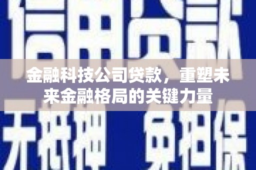 镇赉金融科技公司贷款，重塑未来金融格局的关键力量