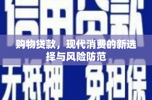 镇赉购物贷款，现代消费的新选择与风险防范