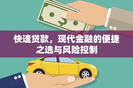 镇赉快速贷款，现代金融的便捷之选与风险控制