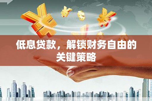 镇赉低息贷款，解锁财务自由的关键策略