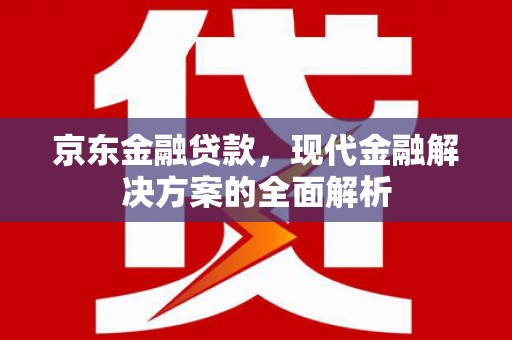 镇赉京东金融贷款，现代金融解决方案的全面解析