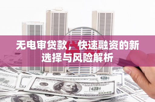 镇赉无电审贷款，快速融资的新选择与风险解析