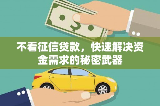 镇赉不看征信贷款，快速解决资金需求的秘密武器