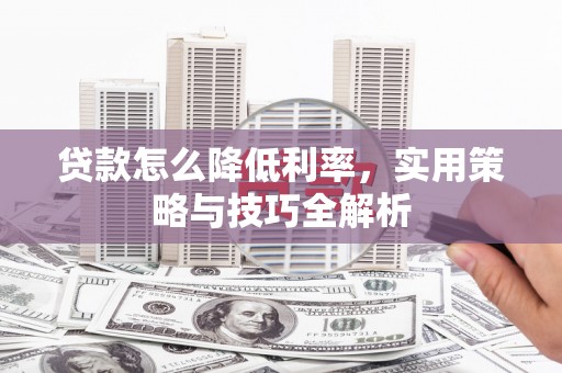 镇赉贷款怎么降低利率，实用策略与技巧全解析
