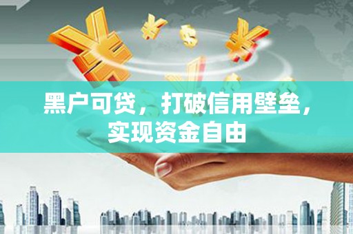镇赉黑户可贷，打破信用壁垒，实现资金自由