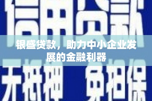 镇赉银盛贷款，助力中小企业发展的金融利器