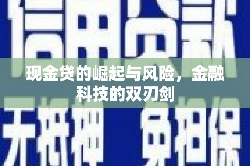 镇赉现金贷的崛起与风险，金融科技的双刃剑
