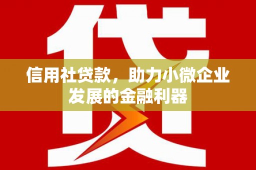 镇赉信用社贷款，助力小微企业发展的金融利器
