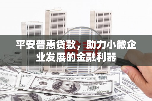 镇赉平安普惠贷款，助力小微企业发展的金融利器