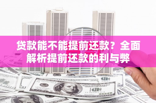 镇赉贷款能不能提前还款？全面解析提前还款的利与弊