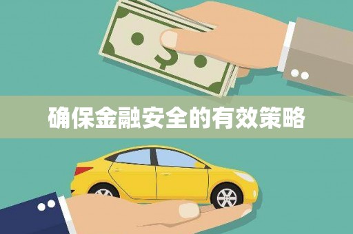 镇赉确保金融安全的有效策略