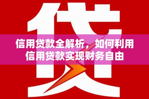 镇赉信用贷款全解析，如何利用信用贷款实现财务自由